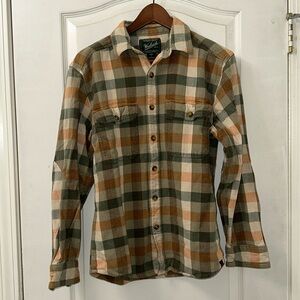 Woolrich Green and Brown Plaid Flannel Shirt